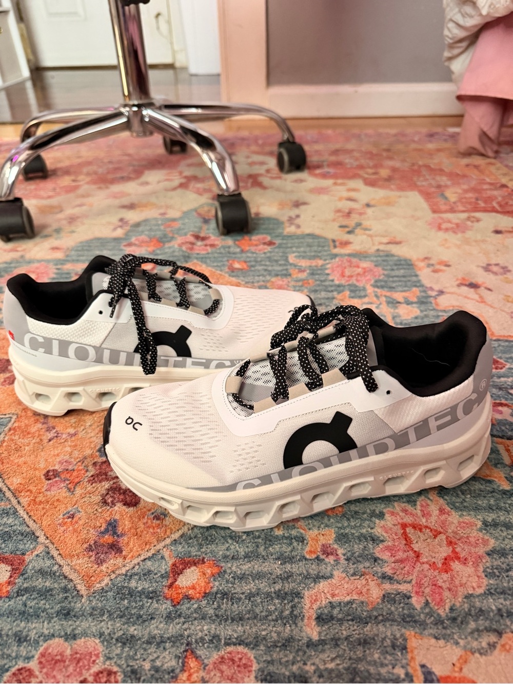 On Running Kids White and Black Cloudtec Sneakers